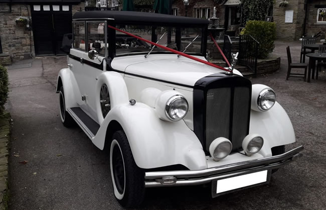 White wedding car